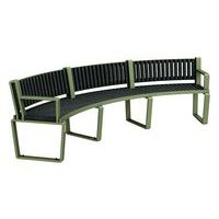 Banc Arbane cintré 250 cm Ipra/alu - Urbemob
