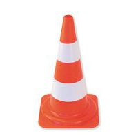 Cone de signalisation - 2 bandes blanches - Mondelin