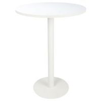 Table de réunion haute  pied métal Ø 80 cm Blanc - Manutan Expert