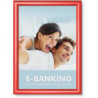Cadre clic-clac aluminium avec coin pointu - rouge - Manutan Expert