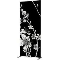 Cloison Deco En Tissu Fleurs De Cerisier Japonais Abstraites Noires - Showdown Displays