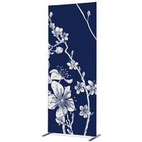 Cloison Deco En Tissu Fleurs De Cerisier Japonais Abstraites Bleues - Showdown Displays
