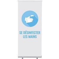 Roll-Banner Budget 85 Komplett-Set Desinfecter les Mains - Showdown Displays