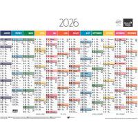 Calendrier annuel horizontal Arc en ciel - 12 mois - 2026 - Quo Vadis
