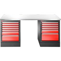 Etabli haut 13 tiroirs avec plateau inox - Facom