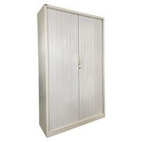 Armoire haute reconditionnée à rideaux - Blanc écru
