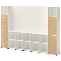 Meuble Ivo 10 cases + 2 colonnes avec portes et support TV