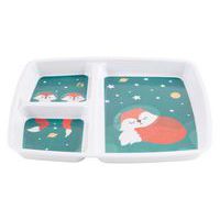 Lot de 6 plateaux baby 3 compartiments 25 x 21 cm mélamine renard Plastorex