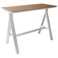 Table haute Leather 150 cm teck/alu - Pro Loisirs