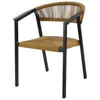 Fauteuil Gabriel wicker/alu - naturel/noir - Pro Loisirs