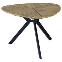 Table Botania triangulaire 110 cm acacia/acier graphite - Pro Loisirs