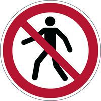 Pictogramme adhésif de marquage au sol Interdit aux piétons - Durable