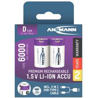 Pile Accu lithium rechargeable Mono D - Ansmann