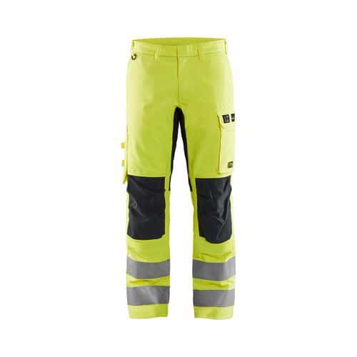 Pantalon multinormes inhérent à stretch jaune fluo marine - Blåkläder