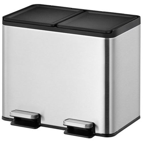 Poubelle à pédale tri sélectif Essential splitted 2x15L - EKO Poubelle à pédale tri sélectif Essential splitted 2x15L - EKO