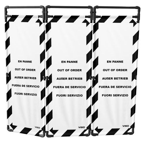 Barrière d'intervention structure PVC 180cm 3 vantaux - Viso