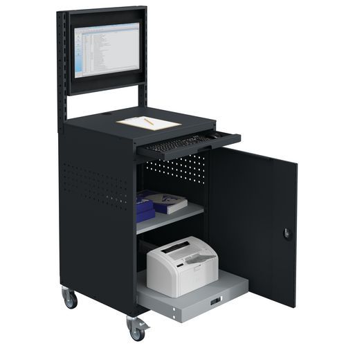 Armoire informatique mobile fermée avec plateau Modulinfo - Sofame Armoire informatique mobile fermée avec plateau Modulinfo - Sofame