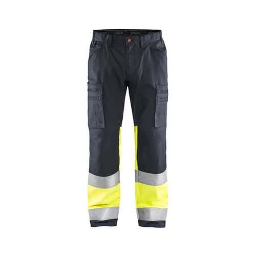 Pantalon haute-visibilité à stretch gris moyen jaune fluo - Blåkläder