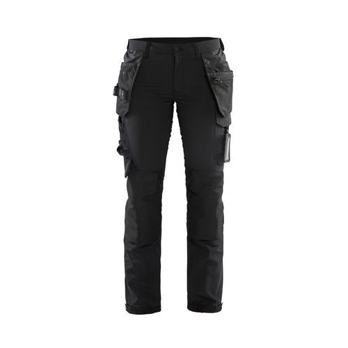 Pantalon artisan stretch 4D femme noir/gris foncé - Blåkläder