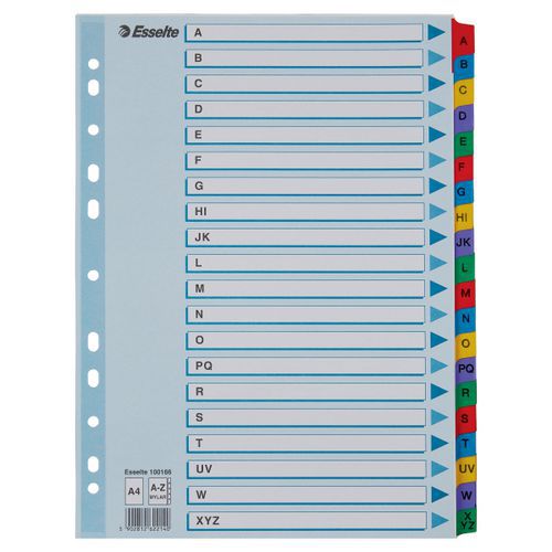 Intercalaire A4 - carton - multicolore - Esselte