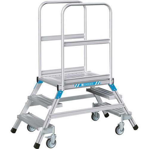 Escalier aluminium à palier avec accès 2 côtés - Zarges