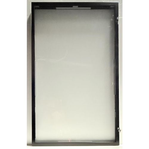 Vitrine d'exterieur porte battante - Fond aluminium - cadre noir - AME