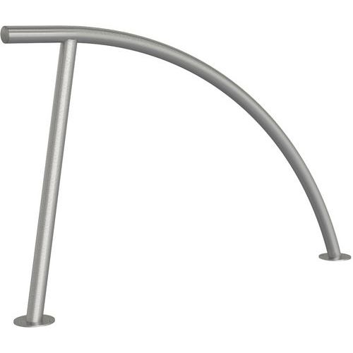 Arceau en acier inox vélos à cheviller avec platine avec cercle-Schake