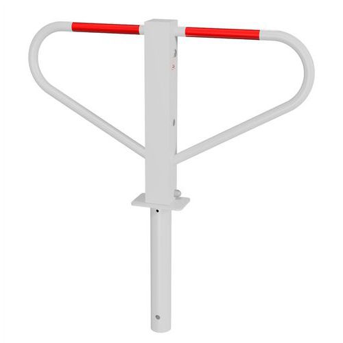 Barrière rabattable rond à bétonner réfléchissant-Blanc/Rouge-Schake