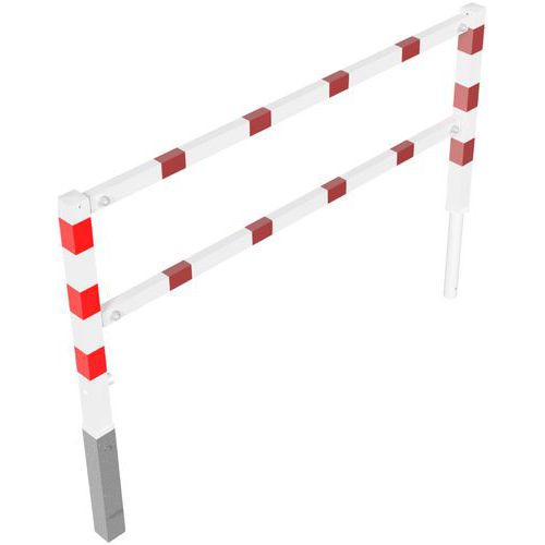 Barrière pour chemins piétons avec blocage - Blanc/rouge - Schake