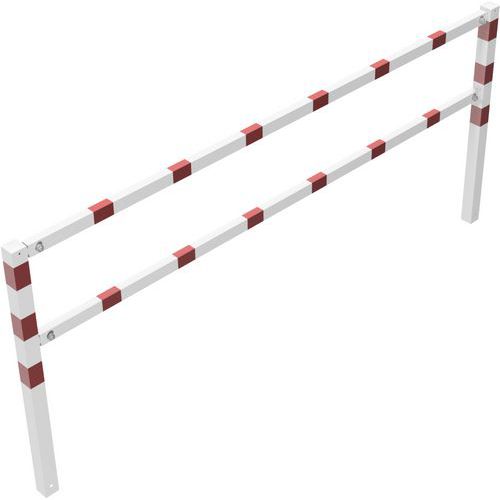 Barrière pour chemins piétons-Hauteur de genoux-Blanc/rouge-Schake