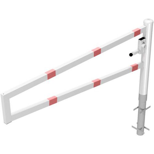Barrière-porte pivotante à bétonner avec serrure triangulaire - Schake