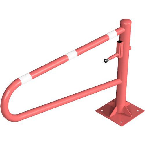 Barrière-porte pivotante à cheviller cadenas - Rouge/Blanc - Schake