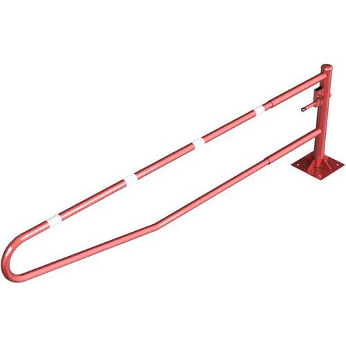 Barrière pivotante à cheviller blocage triangulaire-Rouge/Blanc-Schake