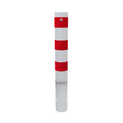 Borne d arrêt fixe à bétonner avec capuchon soudé-Rouge/Blanc-Schake
