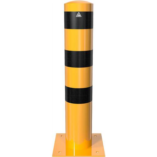 Borne en tube acier à cheviller sans anneaux - Jaune/Noir - Schake