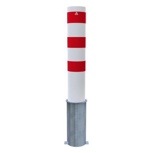 Borne en tube acier amovible sans verrou - Blanc/Rouge - Schake