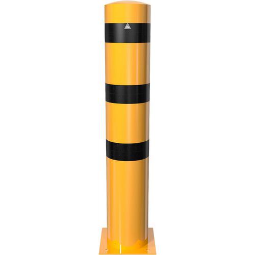 Borne en tube acier à cheviller sans anneau - Jaune/Noir - Schake