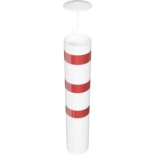 Borne stationnaire à bétonner capuchon ancrage - Blanc/Rouge - Schake