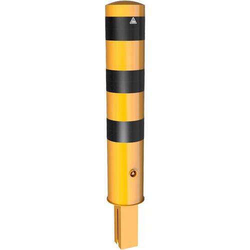 Borne en tube acier amovible blocage triangulaire-Jaune/Noir-Schake Borne en tube acier amovible blocage triangulaire-Jaune/Noir-Schake