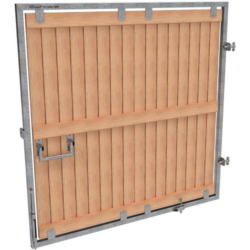 Elément de vantail gauche pour porte de clôture en bois - Schake