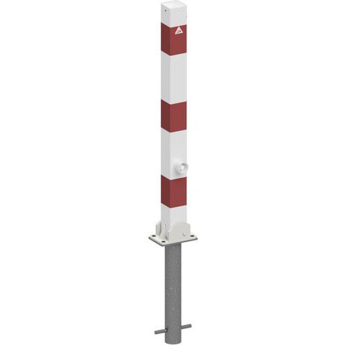 Poteau à bétonner blocage platine bandes réfléchissantes anneau-Schake