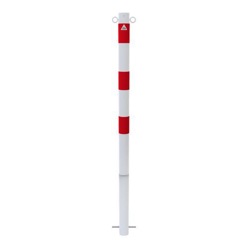 Poteau stationnaire à bétonner réfléchissant 2 anneaux-Schake
