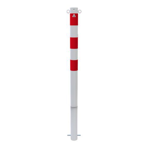 Poteau stationnaire bétonner réfléchissant 2 anneaux - Schake