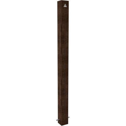 Poteau décoratif corten stationnaire à bétonner ancrage-Schake