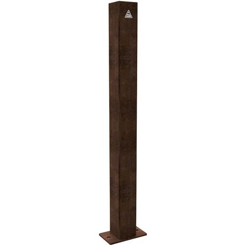 Poteau décoratif corten, stationnaire à cheviller platine-Schake