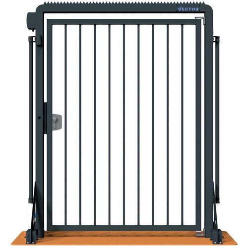 Porte mobile noir clôture de chantier bouton V-Door-Steelplate-Schake