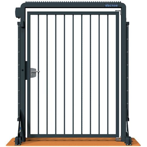 Porte mobile treillis à double barre poignée V-Door-Steelplate-Schake