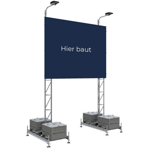 Dispositif d‘installation pour panneau publicitair avec spot - Schake