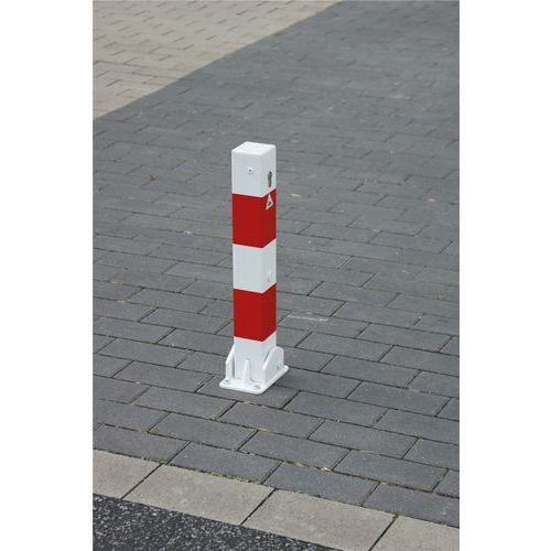 Poteau de dissuasion rabattable blocage triangulaire 2 anneaux-Schake