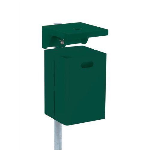 Poubelle à déchets rectangulaire toit cendrier pied-support-Schake Poubelle à déchets rectangulaire toit cendrier pied-support-Schake